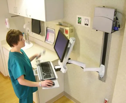 ERGOTRON 200 SERIES COMBO ARM (WHITE) WALL MOUNT.ATTACH AN LCD AND KEYBOARD TO T