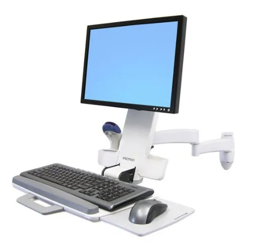 ERGOTRON 200 SERIES COMBO ARM (WHITE) WALL MOUNT.ATTACH AN LCD AND KEYBOARD TO T