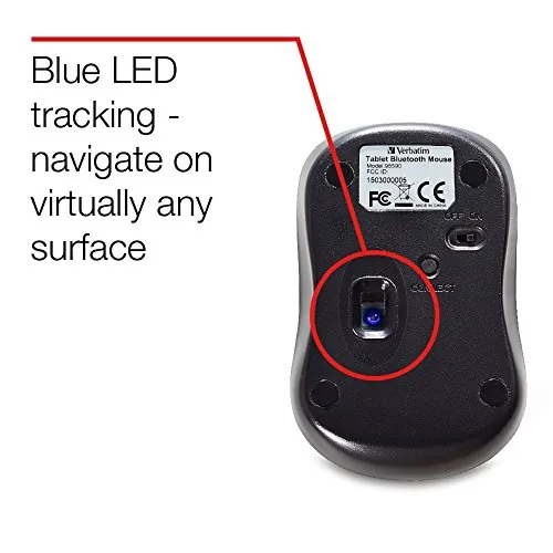 Verbatim Bluetooth Multi-Trac LED Tablet Mouse - Optical - Wireless - Bluetooth - 1 Pack - 1600 dpi - Scroll Wheel - Symmetrical