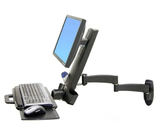 ERGOTRON 200 SERIES COMBO ARM (BLACK) WALL MOUNT.ATTACH AN LCD AND KEYBOARD TO T