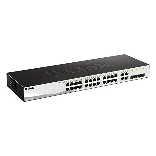 D-Link WebSmart DGS-1210-28 Ethernet Switch - 24 Network, 4 Expansion Slot - Manageable - Twisted Pair, Optical Fiber - 2 Layer Supported - 1U High - Desktop, Rack-mountable