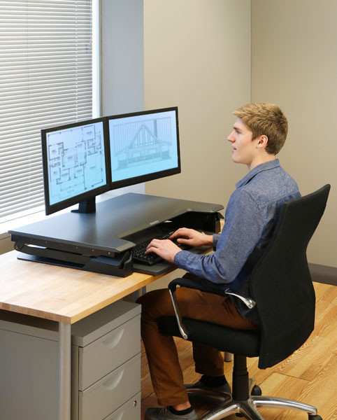ERGOTRON WORKFIT-TL,SIT-STAND DESKTOP WORKSTATION ORIGINAL(BLACK).MODIFY AN EXISTING OFF