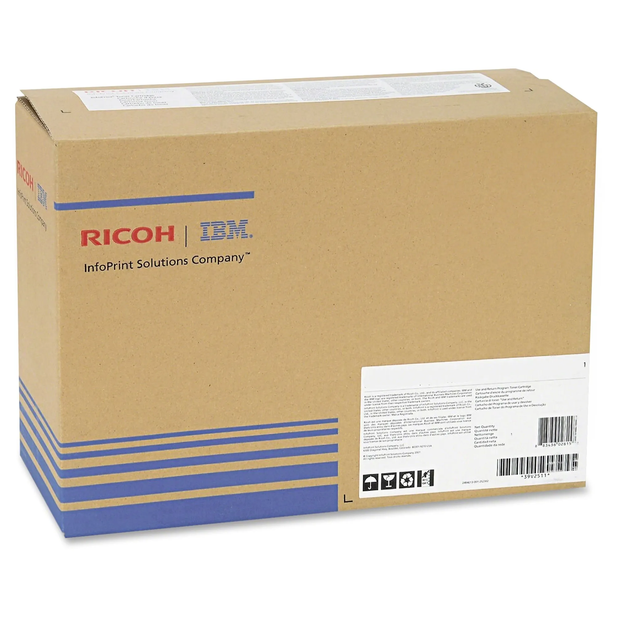 Ricoh Toner Cartridge - Laser - 25000 Pages - Black - 1 Each