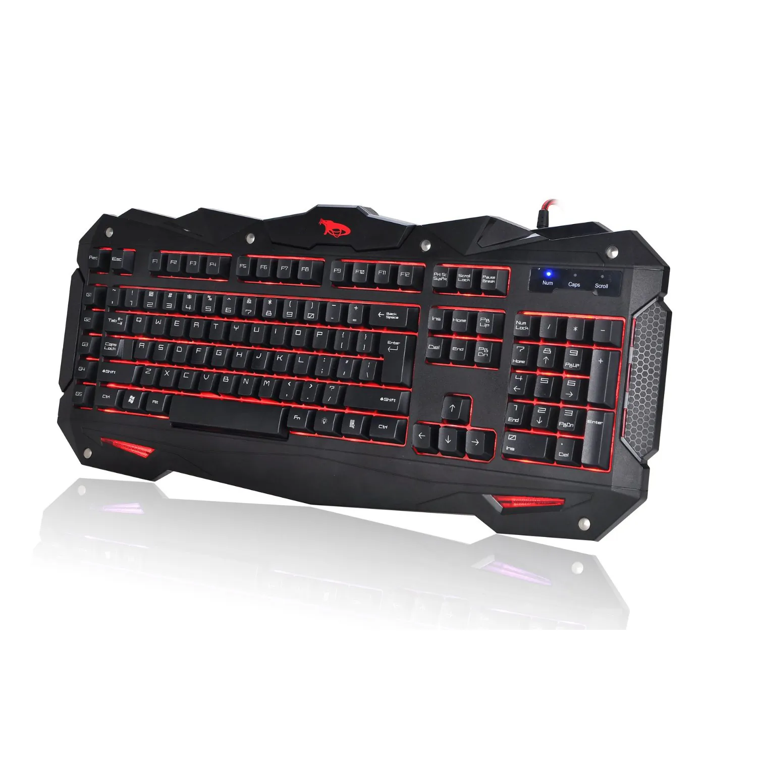iMicro Desert Cobra IM-KBCOBV8 LED Backlit 110-Key Gaming Keyboard w/5 Programmable Macro Keys (Black)