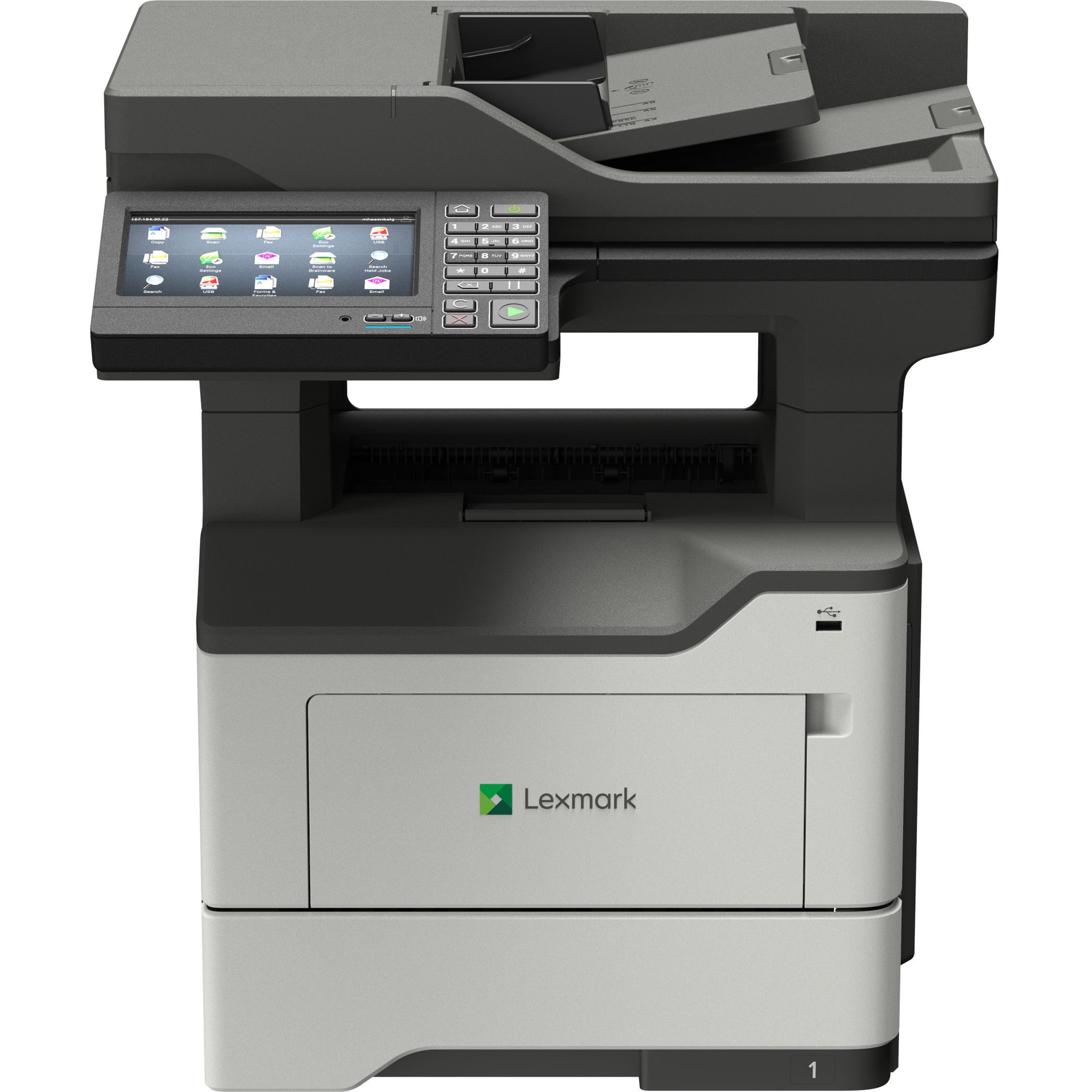 Lexmark MX620 MX622ade Laser Multifunction Printer - Monochrome - Plain Paper Print - Desktop - Copier/Fax/Printer/Scanner - 50 ppm Mono Print - 1200 x 1200 dpi Print - Automatic Duplex Print - 1 x Input Tray 550 Sheet, 1 x Multipurpose Feeder 100 Sheet,