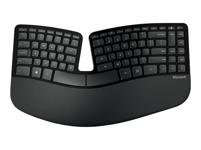 Microsoft Sculpy Ergonomic Keyboard - Cable Connectivity - USB Interface - Black