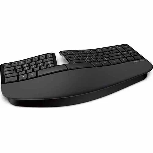 Microsoft Sculpy Ergonomic Keyboard - Cable Connectivity - USB Interface - Black
