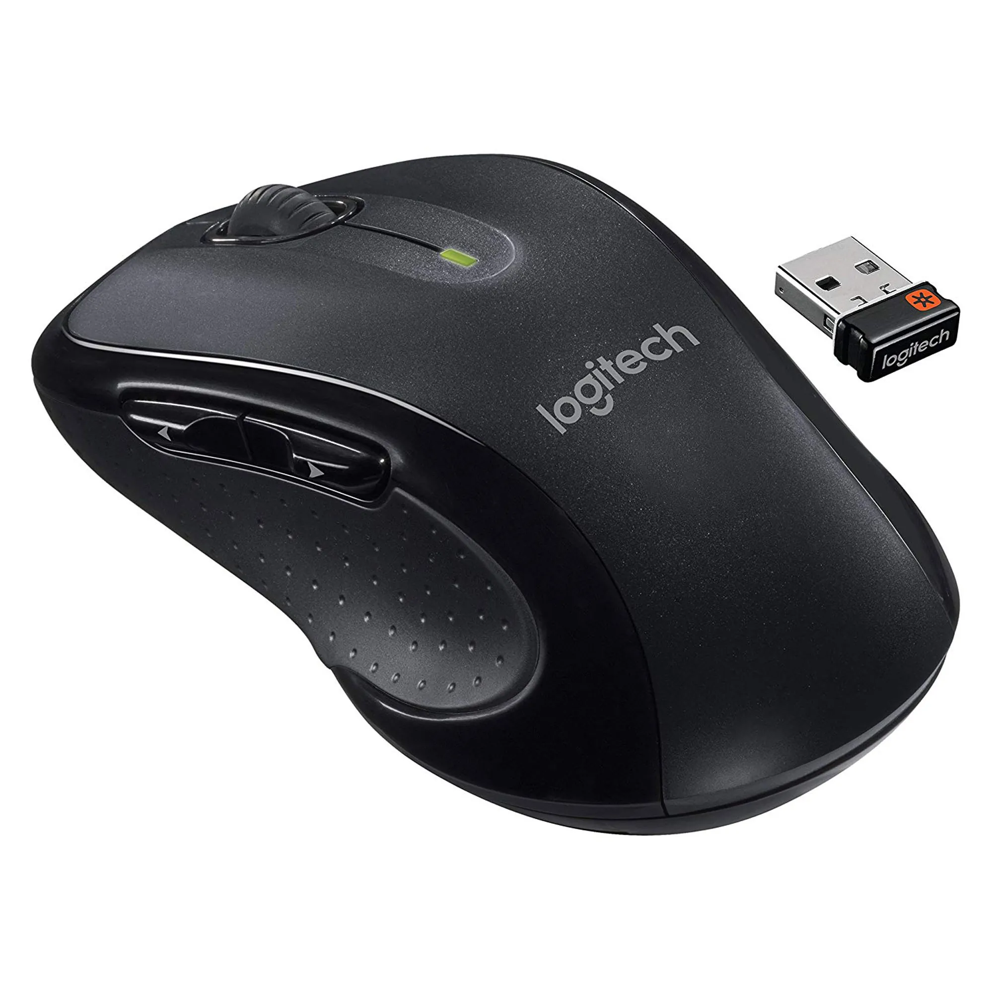Logitech M510 Wireless Optical Mouse - Laser - Wireless - Radio Frequency - 2.40 GHz - Gray, Black - 1 Pack - USB - 1000 dpi - Scroll Wheel - 7 Button(s) - Symmetrical