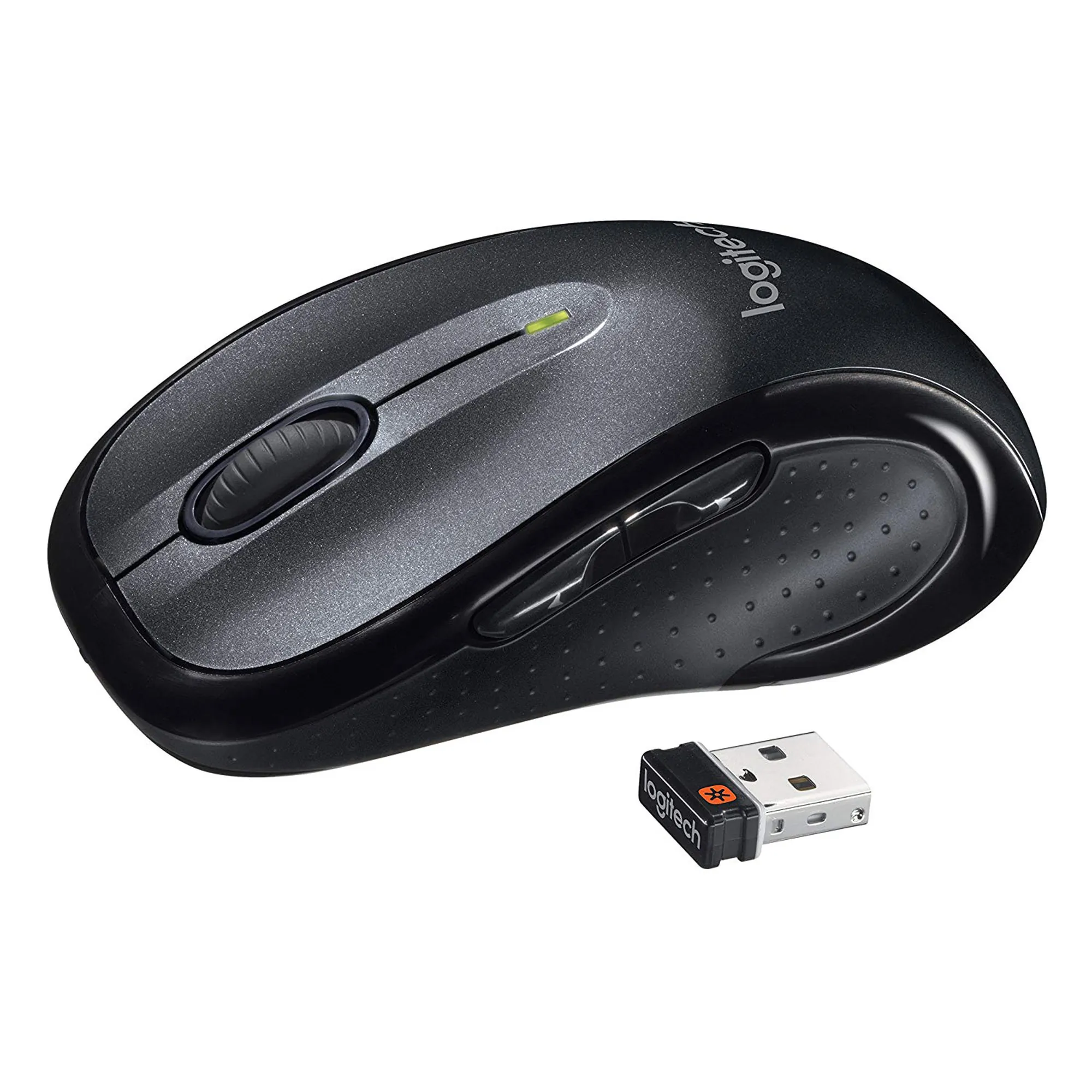 Logitech M510 Wireless Optical Mouse - Laser - Wireless - Radio Frequency - 2.40 GHz - Gray, Black - 1 Pack - USB - 1000 dpi - Scroll Wheel - 7 Button(s) - Symmetrical