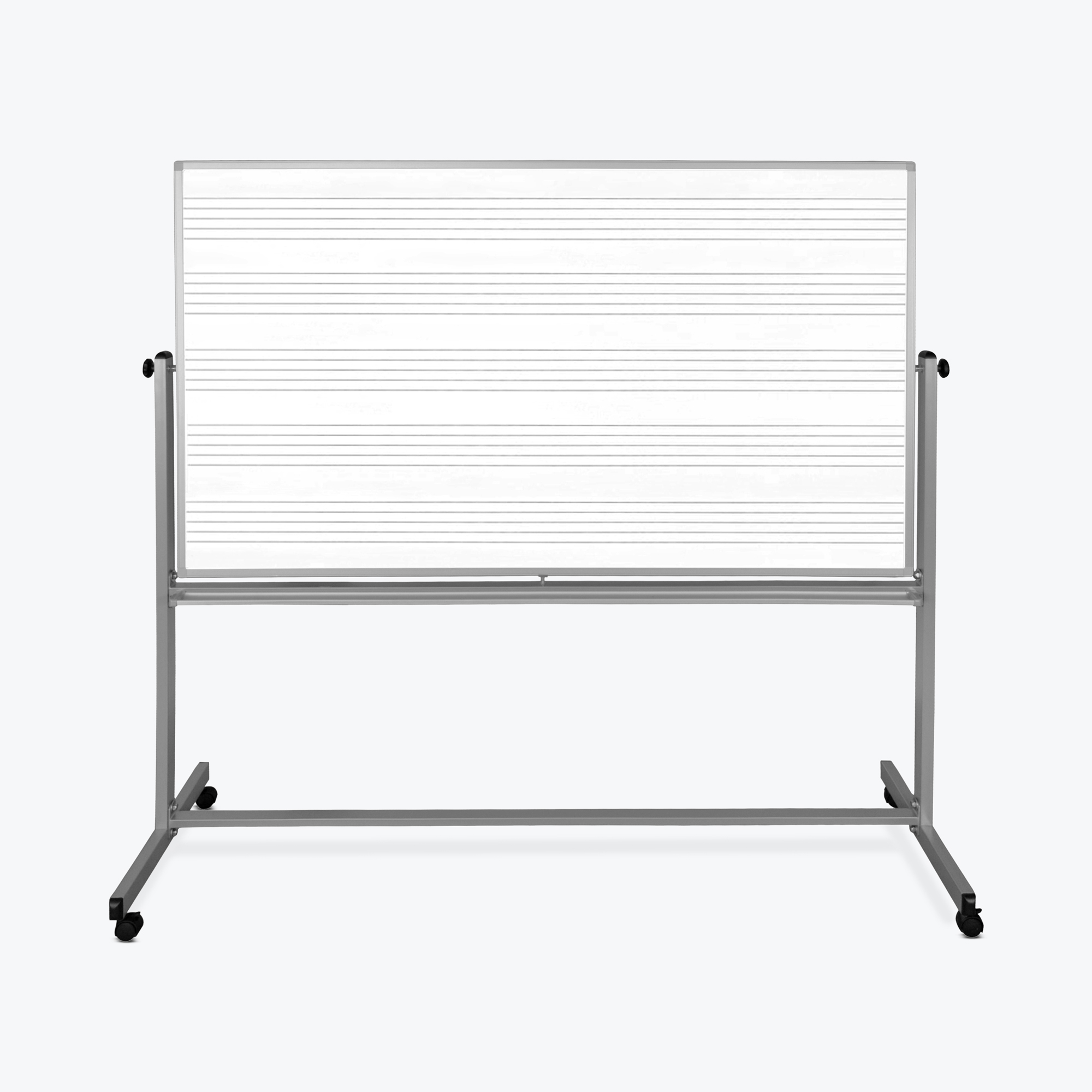 Luxor Reversible Mobile Magnetic 72x48 Magnetic Music Whiteboard