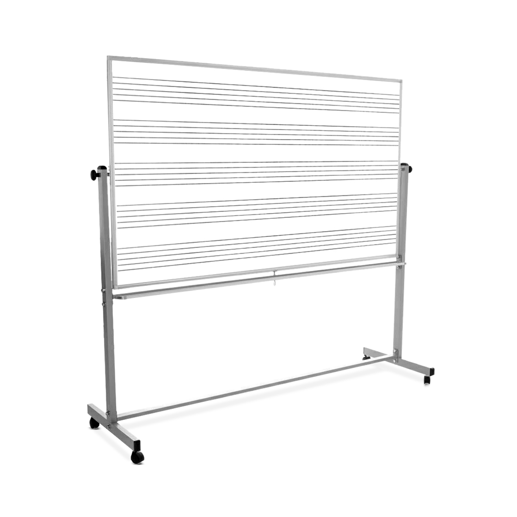 Luxor Reversible Mobile Magnetic 72x48 Magnetic Music Whiteboard