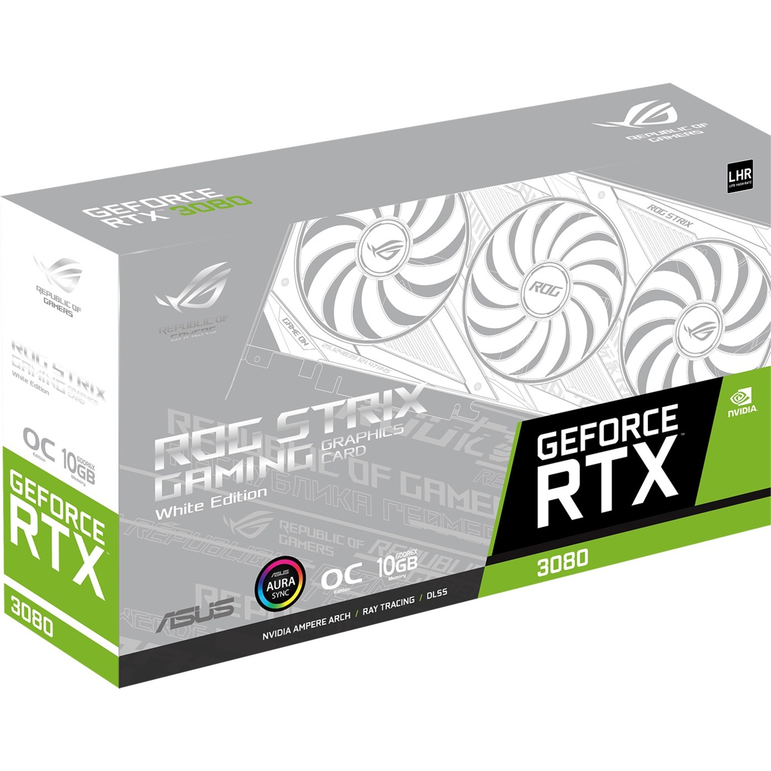 10GB Asus GeForce RTX 3080 V2 White PCI Express 4.0 x16 ROG-STRIX-RTX3080-O10G-WHITE-V2