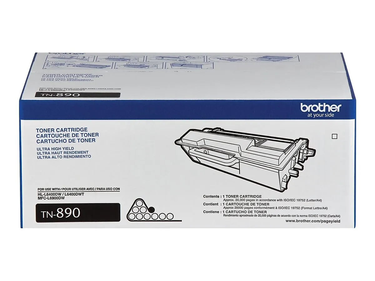 Brother TN890 Ultra High Yield Mono Laser Toner Cartridge - Laser - Ultra High Yield - 20000 Pages - Black - 1 Each