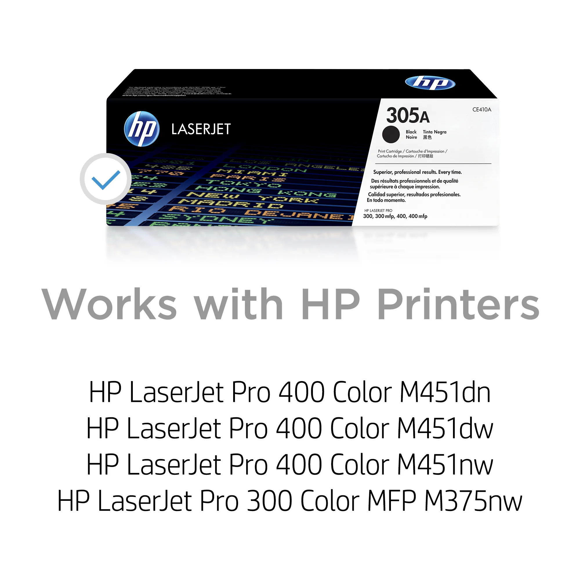HP 305A (CE410A) Toner Cartridge - Single Pack - Laser - Standard Yield - 2200 Pages - Black - 1 Each