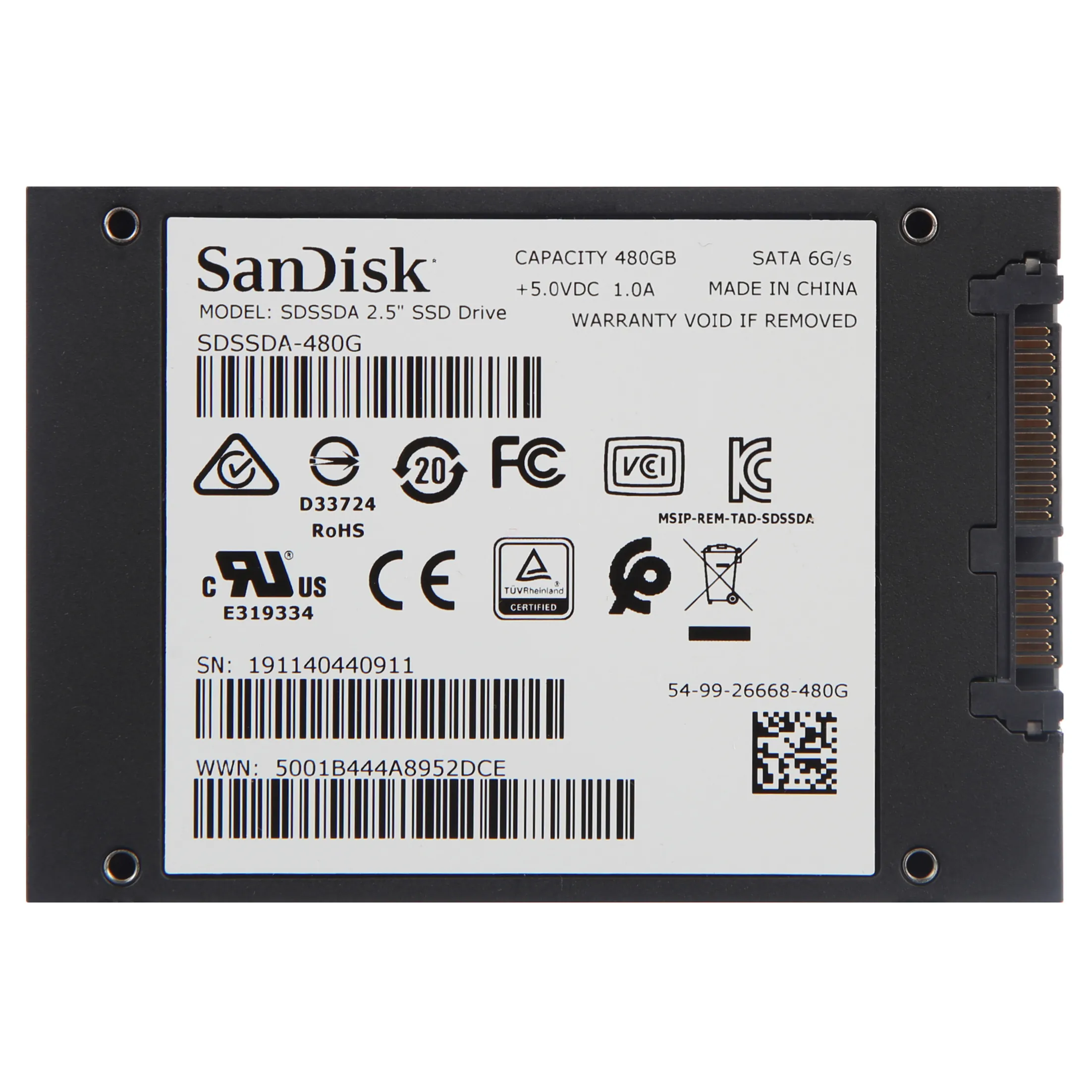 SanDisk SSD PLUS 480 GB Internal Solid State Drive - SATA - 535 MB-s Maximum Read Transfer Rate - 445 MB-s Maximum Write Transfer Rate