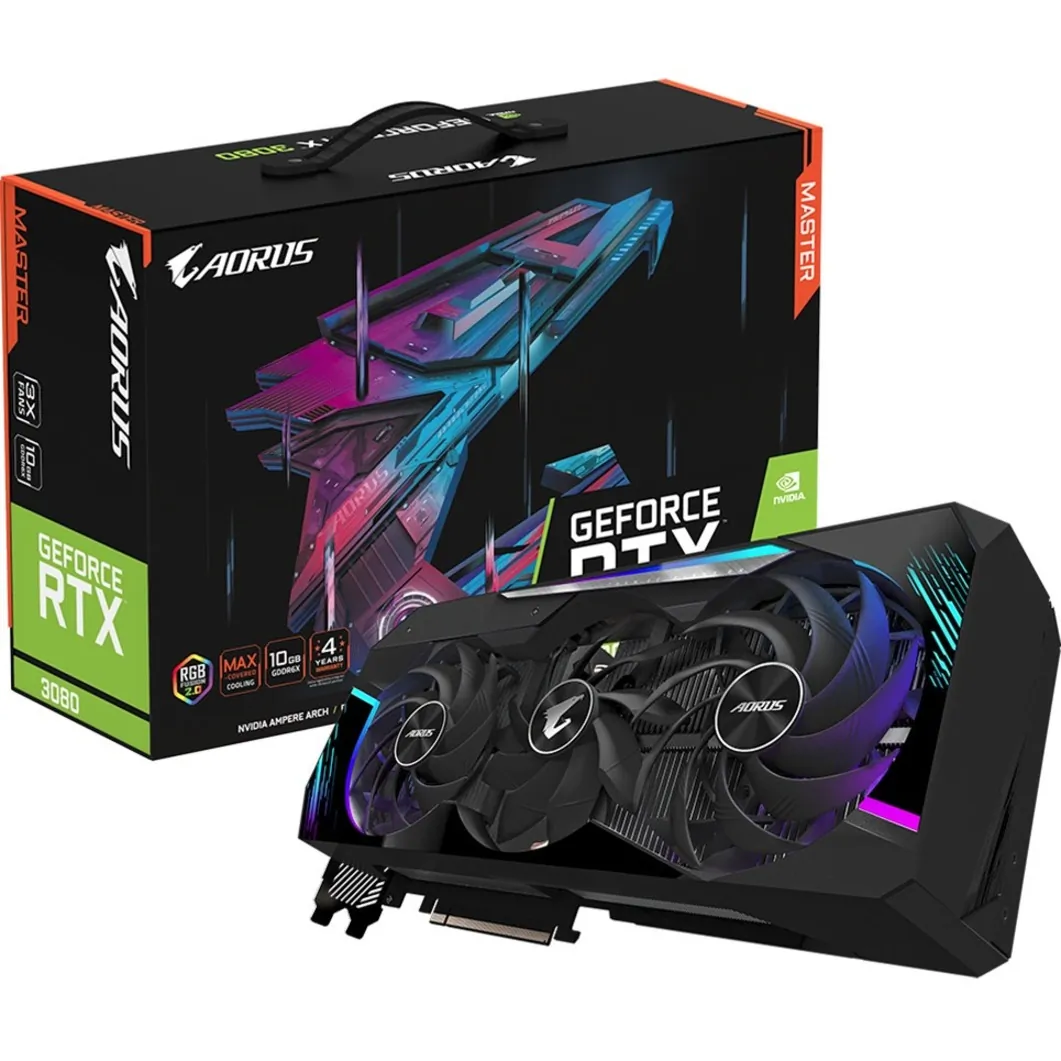 Gigabyte VCX GV-N3080AORUS M-10GD GeForce RTX 3080 MASTER 10G GDDR6X 320B HDMI