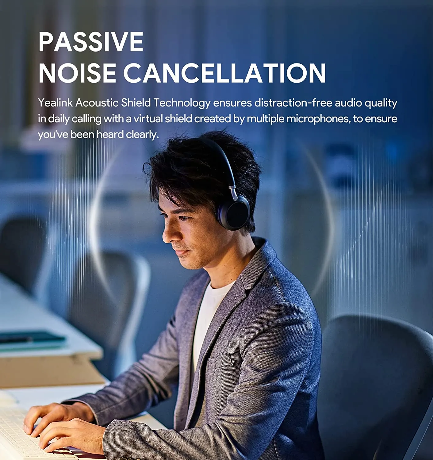 Yealink BH72 Wireless Headset with Charge Stand, Microsoft Teams Certified, Bluetooth Headset with Microphone, Stereo, Retractable Hidden Microphone Arm for Telephone Computer