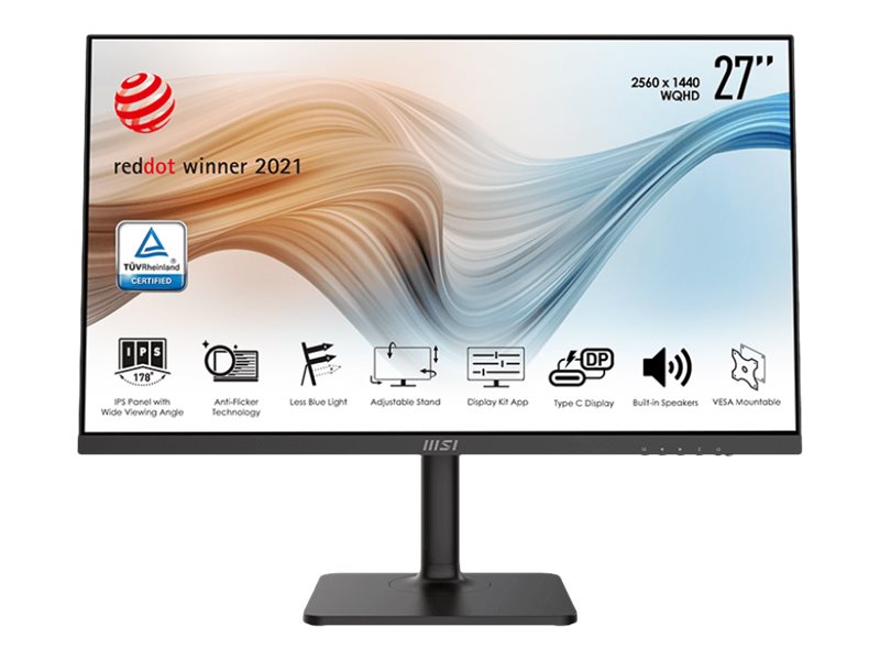 MSI MN Modern MD272QP 27 QHD IPS 2560x1440 1000:1 DP HDMI Matte Black Retail