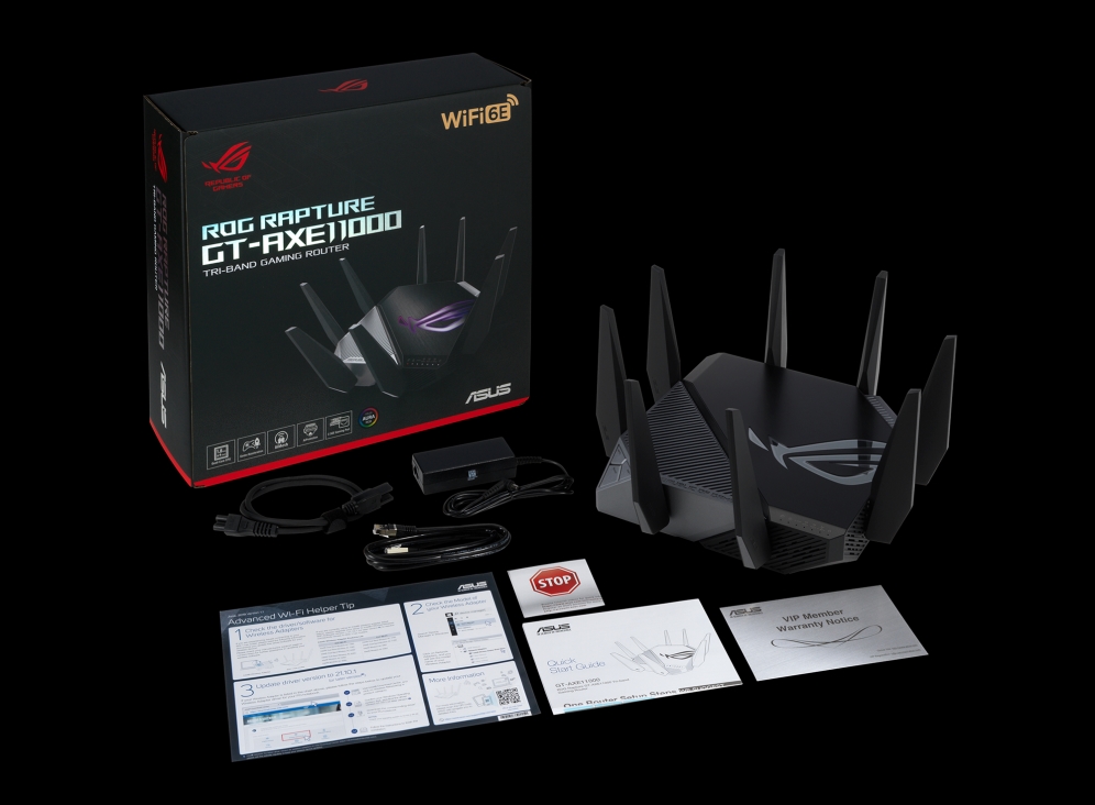 ASUS Router GT-AXE11000 ROG Rapture Tri-band WiFi 6E (802.11ax) gaming router