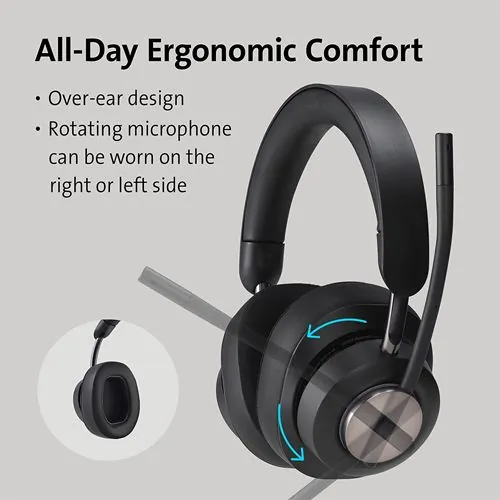 H3000 Bluetooth Over-Ear Headset - Wireless - Bluetooth - 98.4 ft - Over-the-ear - Noise Canceling - Black