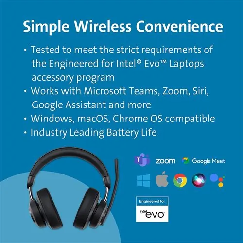 H3000 Bluetooth Over-Ear Headset - Wireless - Bluetooth - 98.4 ft - Over-the-ear - Noise Canceling - Black