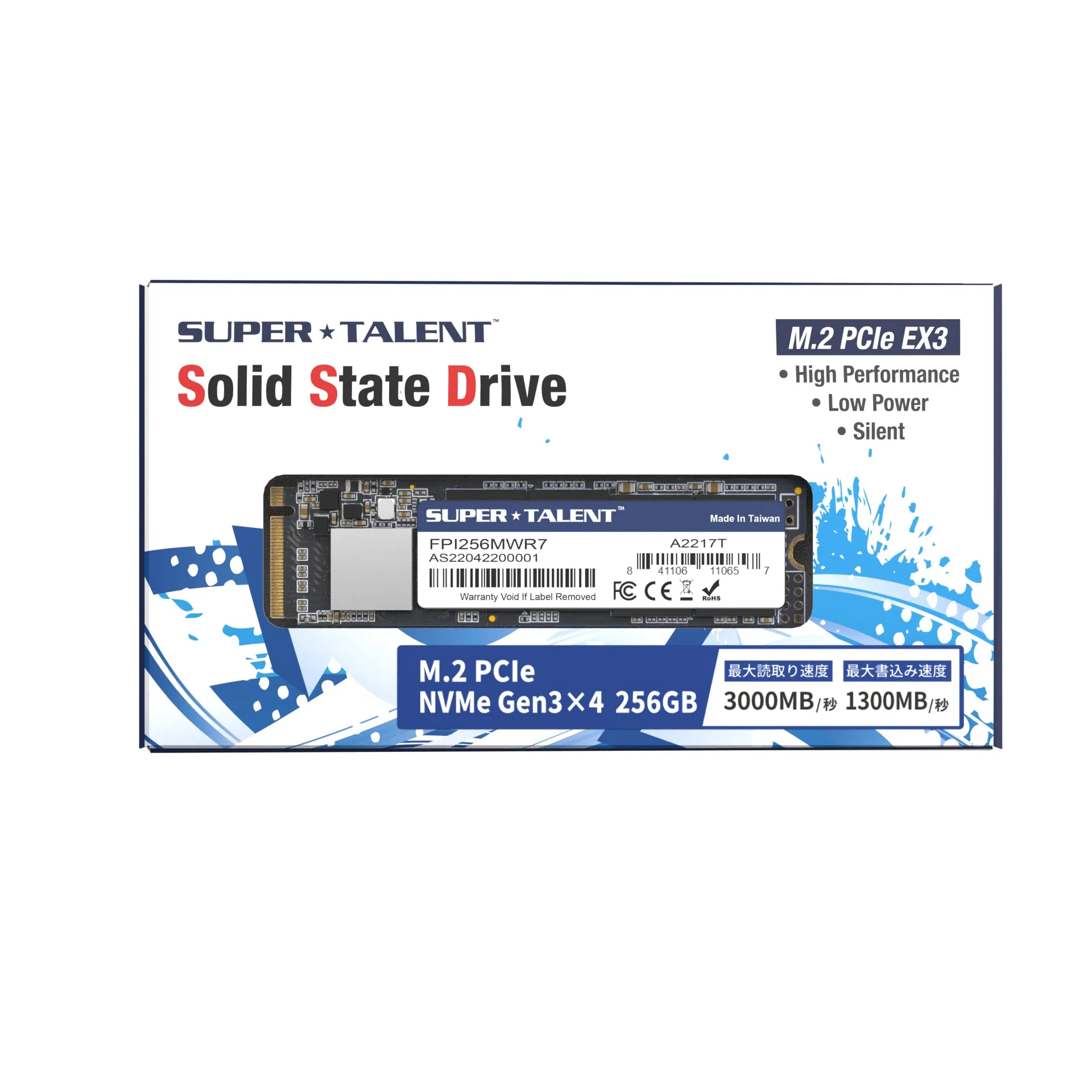 Super Talent EX6 256GB NVMe PCIe 3.0 x4 SSD