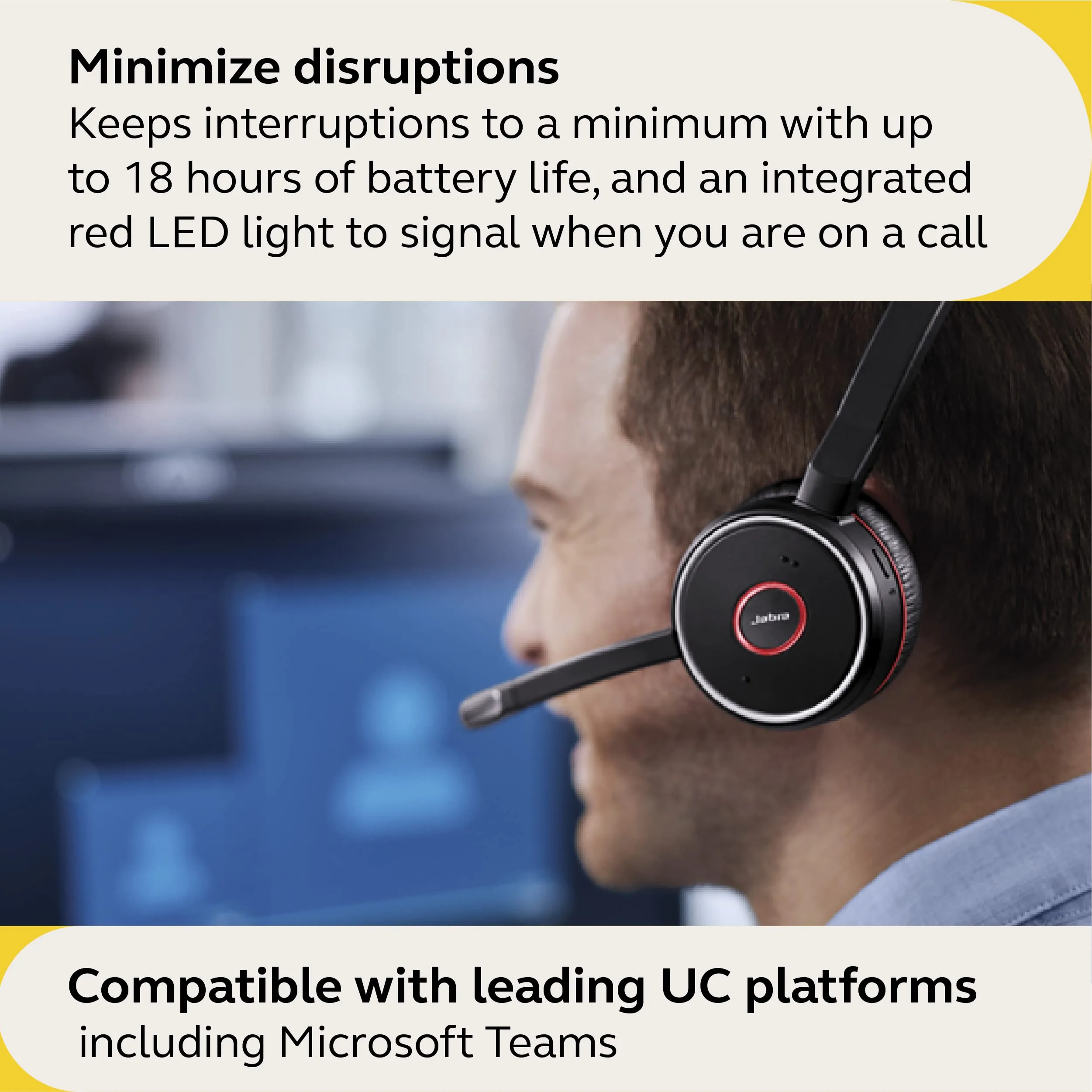 Jabra Evolve 75 SE Stereo Stand with Link380a MS