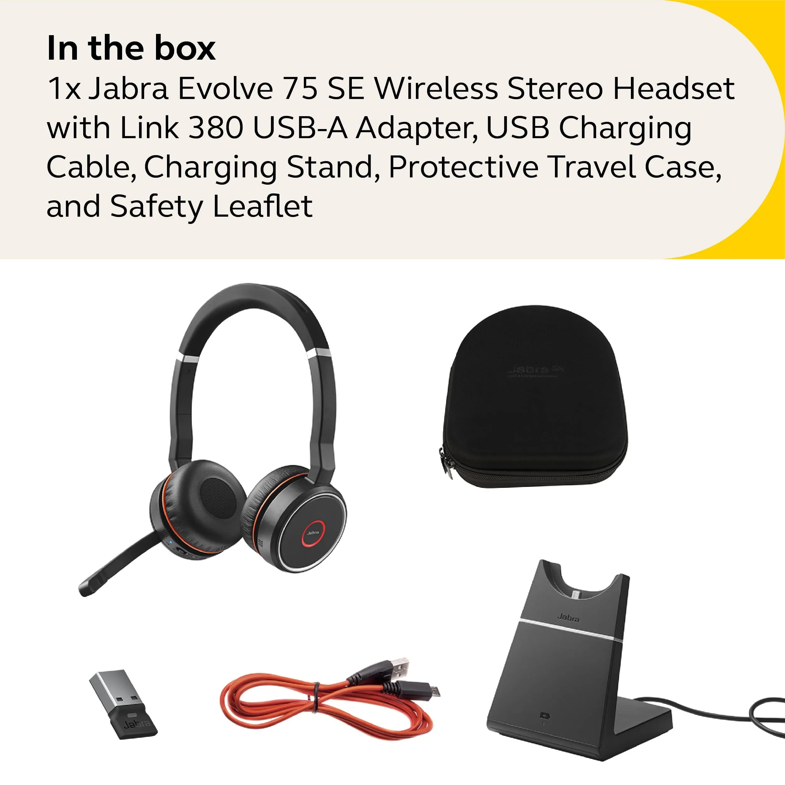 Jabra Evolve 75 SE Stereo Stand with Link380a MS