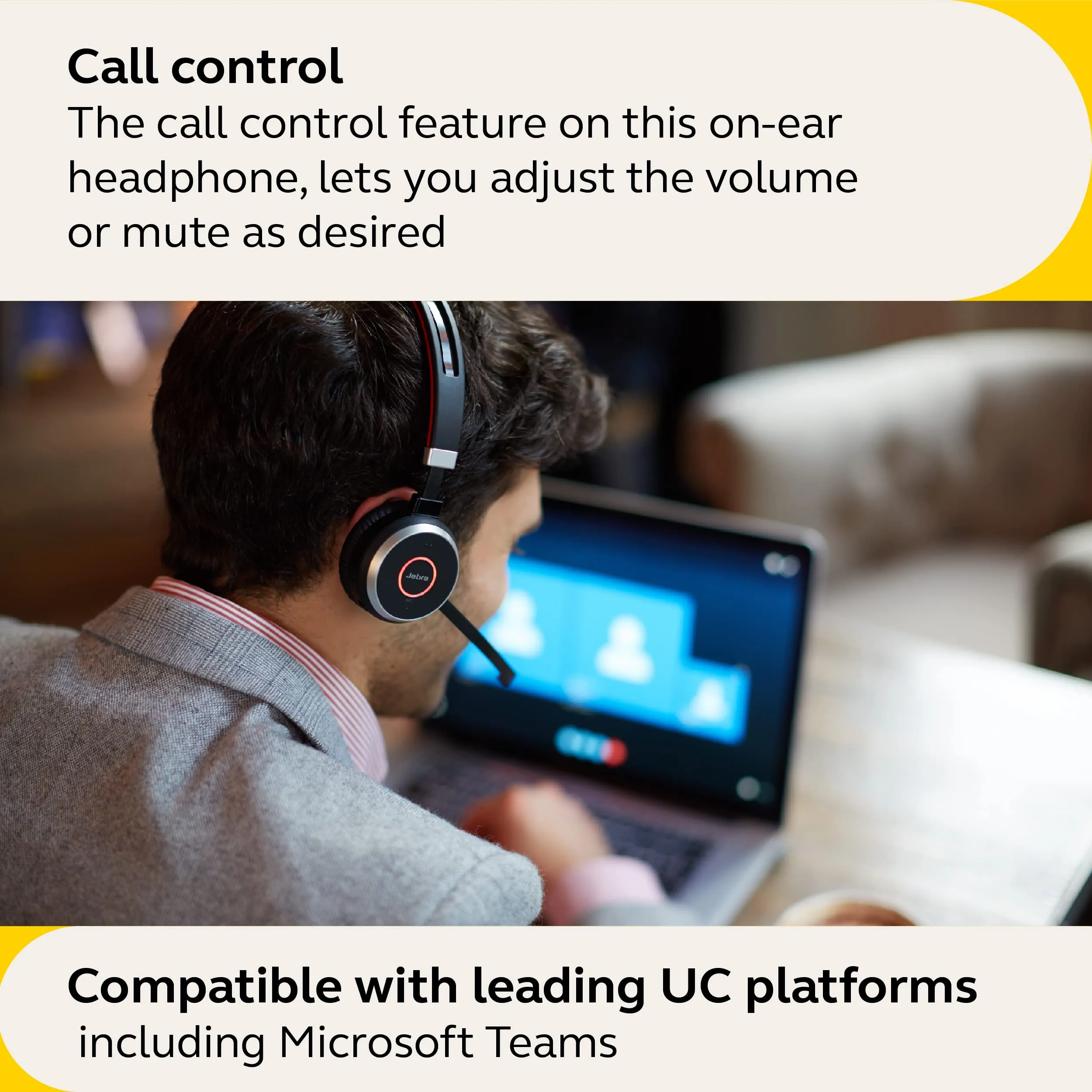 Jabra Evolve 65 SE Wireless Headset - Mono - Link380a MS