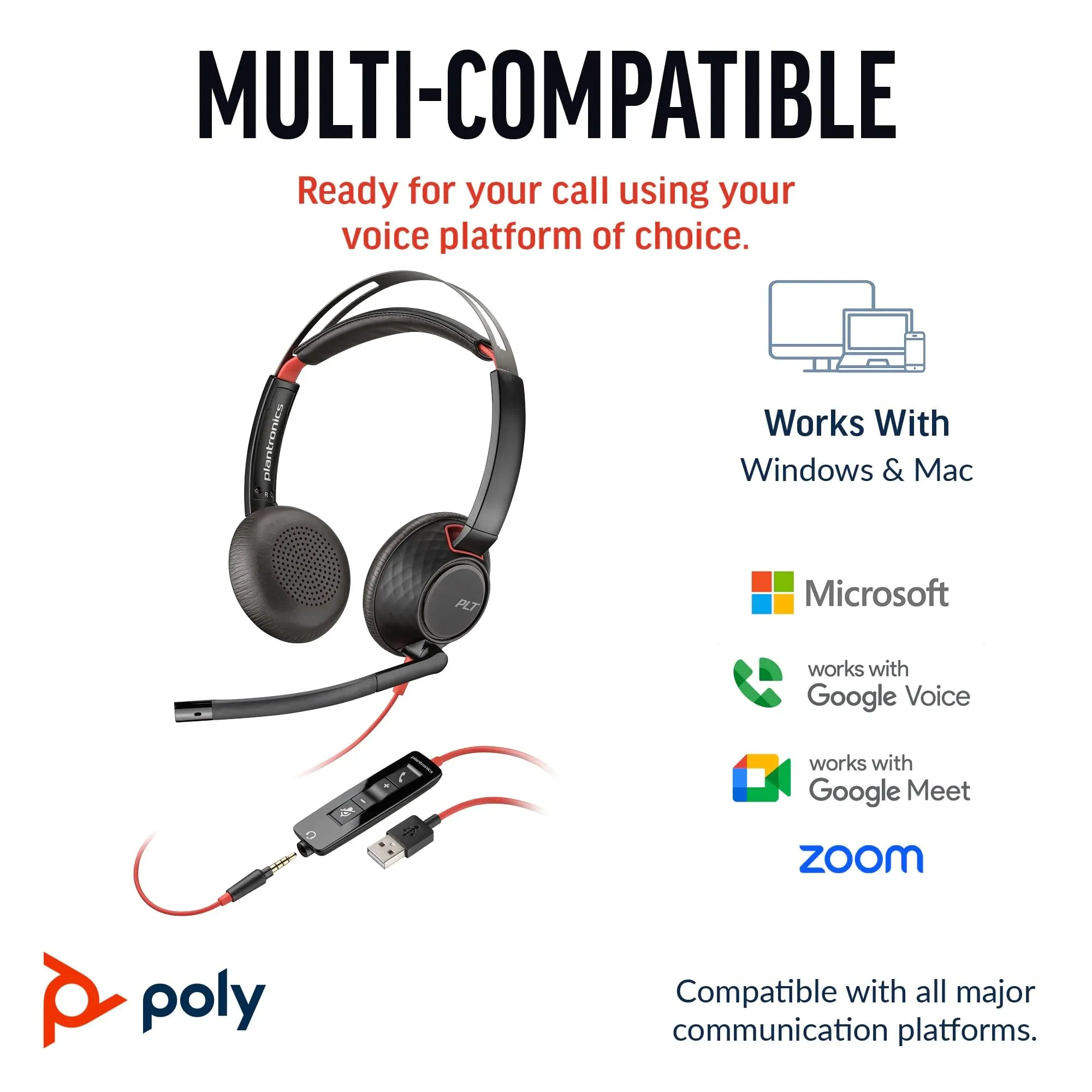 POLY BW 5220 USB-C HS +3.5MMP +USB-C/A