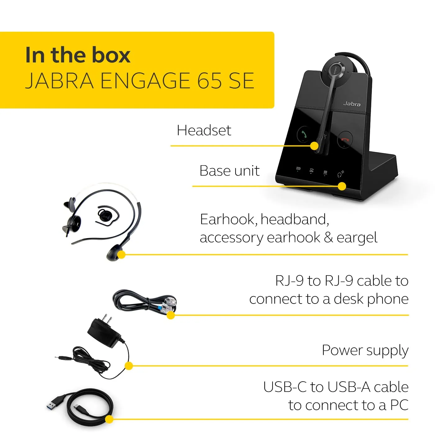 Jabra Engage 65 Convertible Wireless Headset - NA
