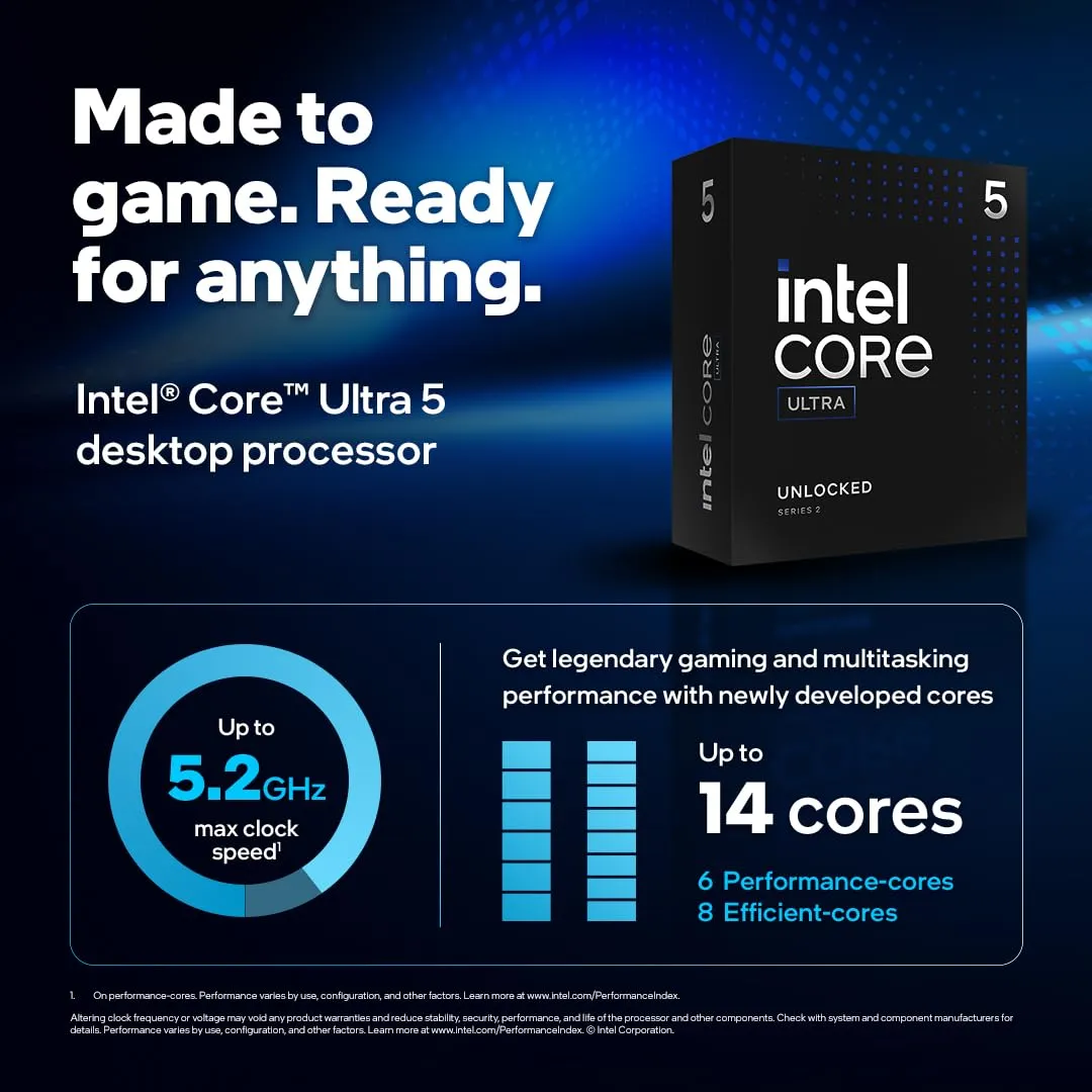 Intel Core Ultra 5 245K Processor - 14 Cores, 5.2 GHz
