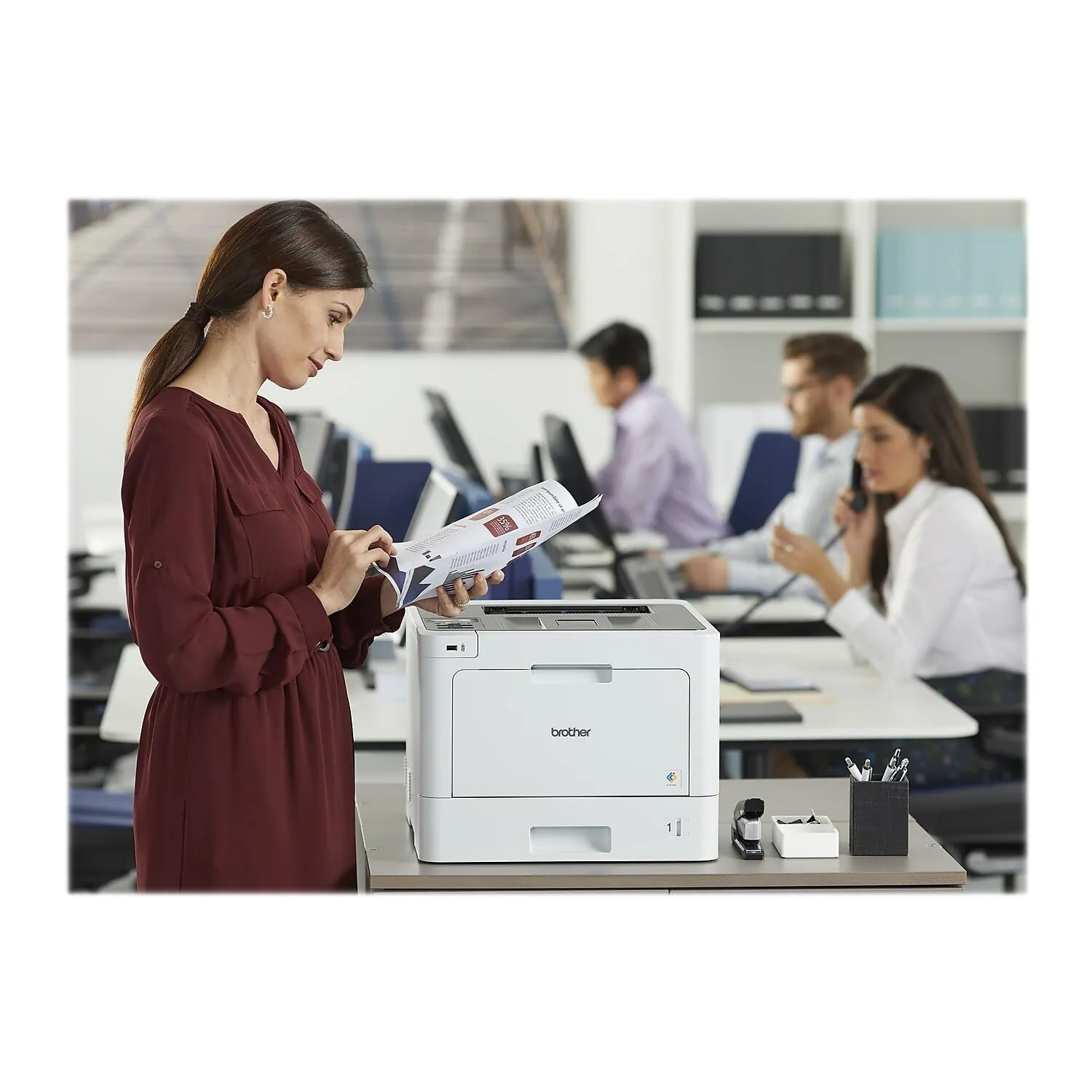Brother HL-L8260CDW Desktop Laser Printer - Color - 33 ppm Mono / 33 ppm Color - 2400 x 600 dpi class - Automatic Duplex Print - 300 Sheets Input - Ethernet - Wireless LAN - 40000 Pages Duty Cycle - Plain Paper Print - USB