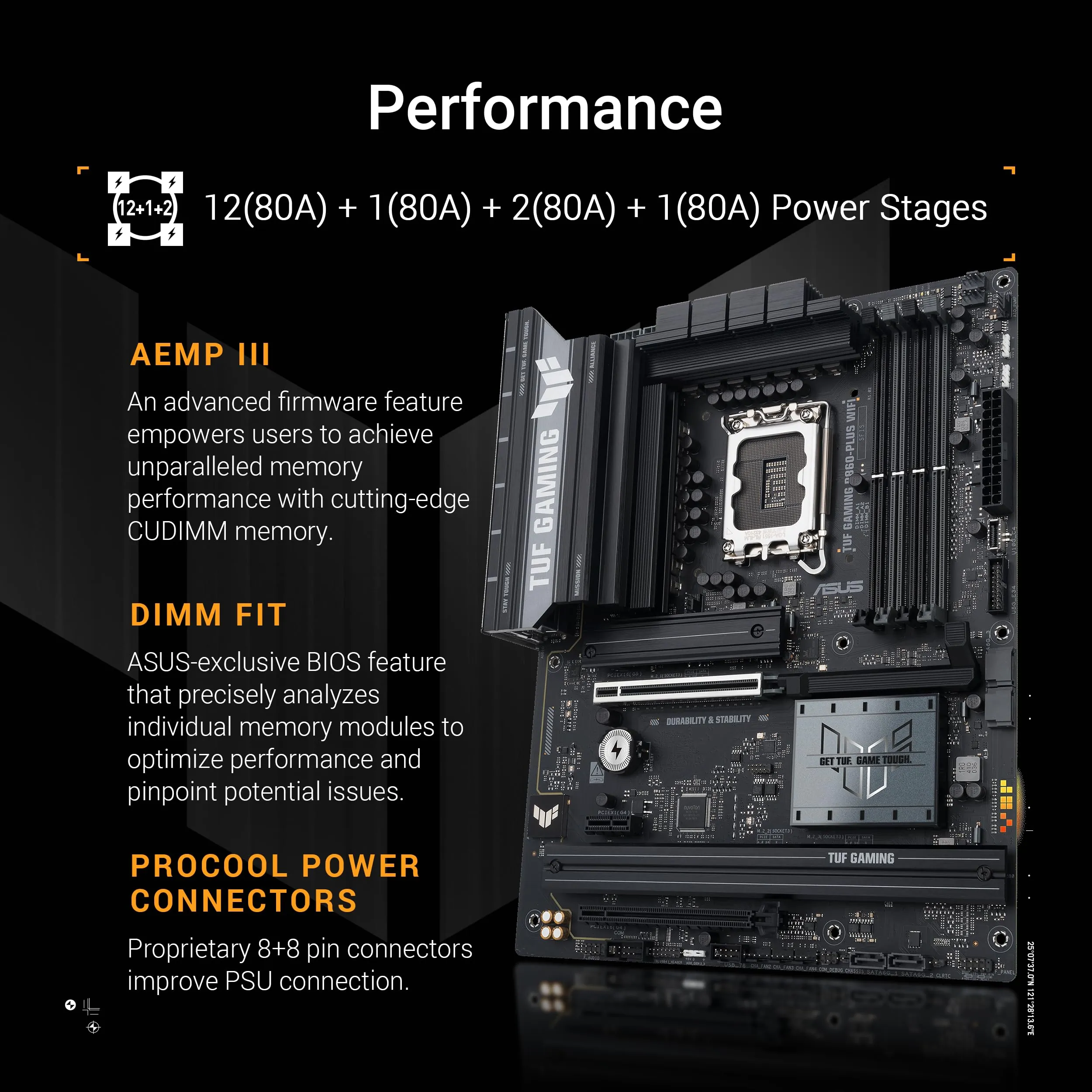 TUF GAMING B860-PLUS WIFI Gaming Desktop Motherboard - Intel B860 Chipset - Socket LGA-1851 - ATX
