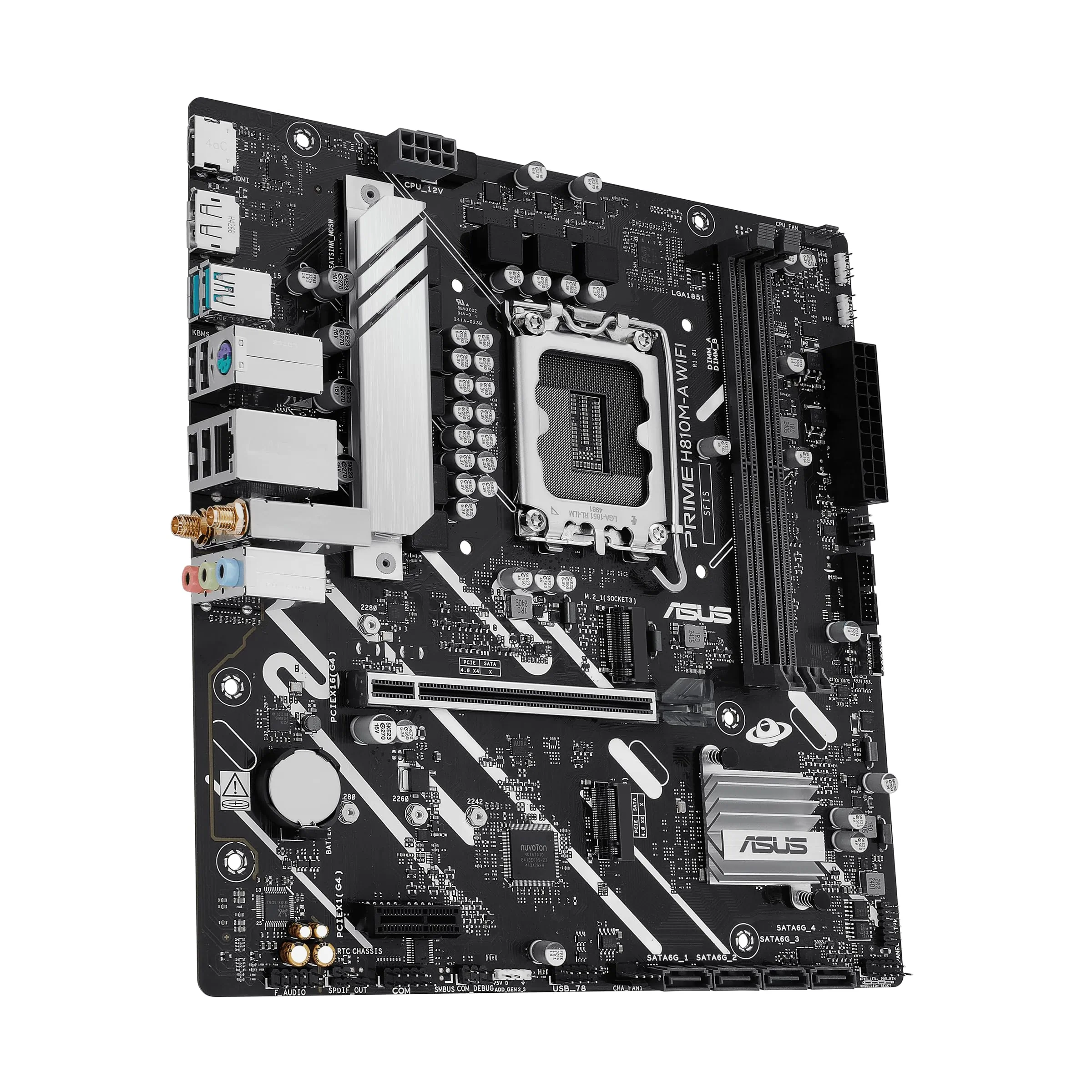 Asus Prime H810M-A WIFI-CSM Desktop Motherboard - Intel H810 Chipset - Socket LGA-1851 - Micro ATX