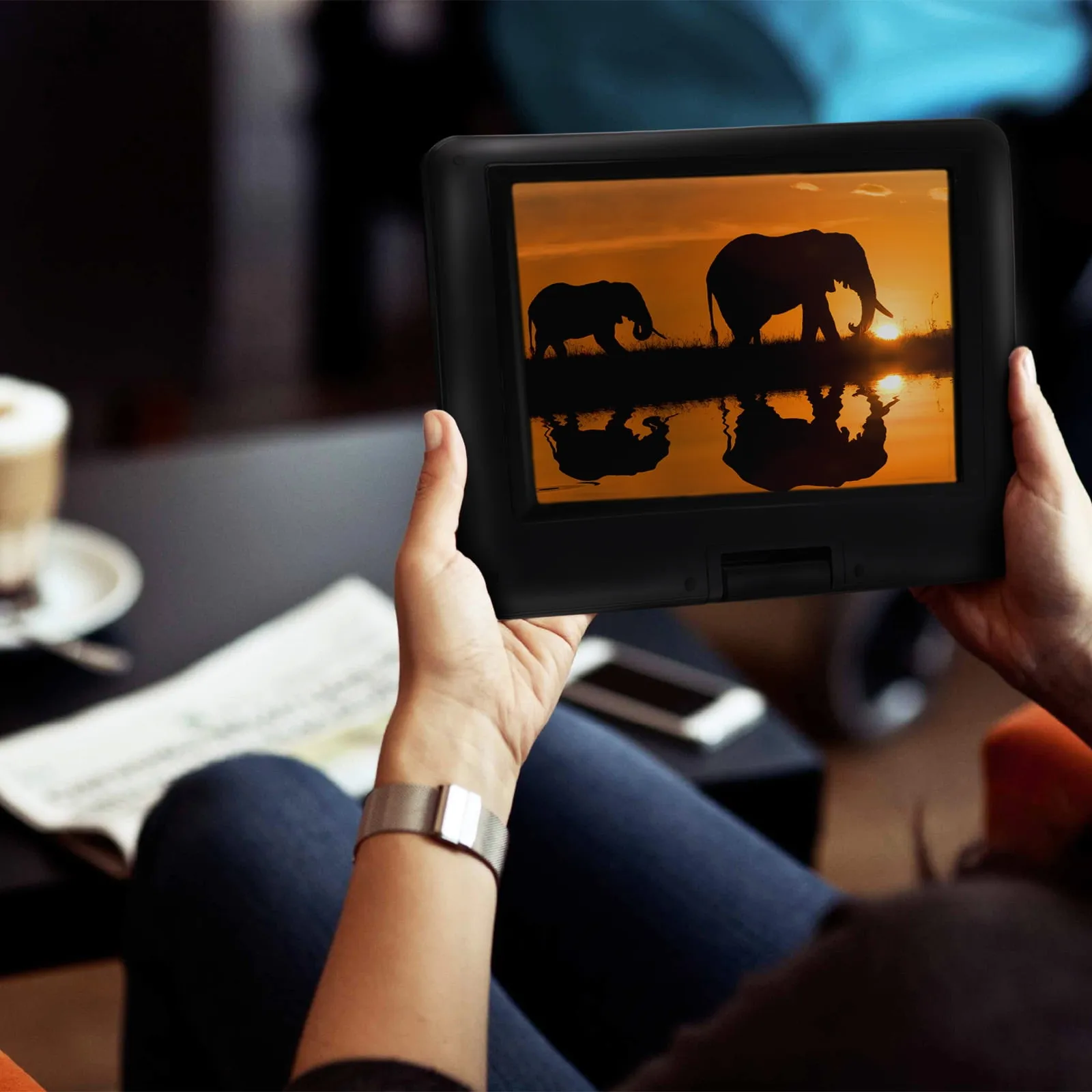 Trexonic 14.1 Inch Portable DVD Player with Swivel TFT-LCD Screen and USB,SD,AV Inputs