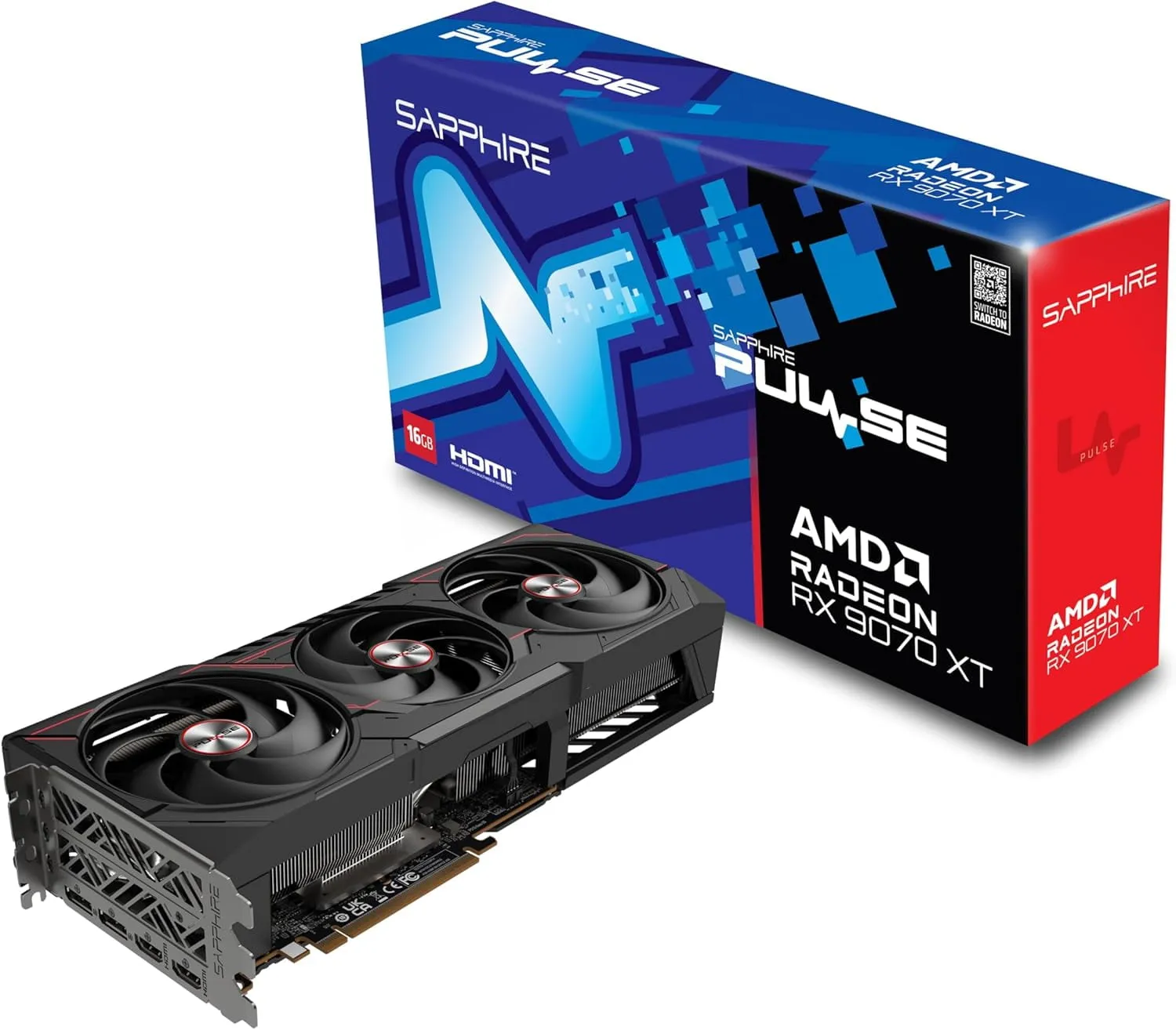 Sapphire PULSE Radeon RX 9070 XT 16GB GDDR6 Graphics Card
