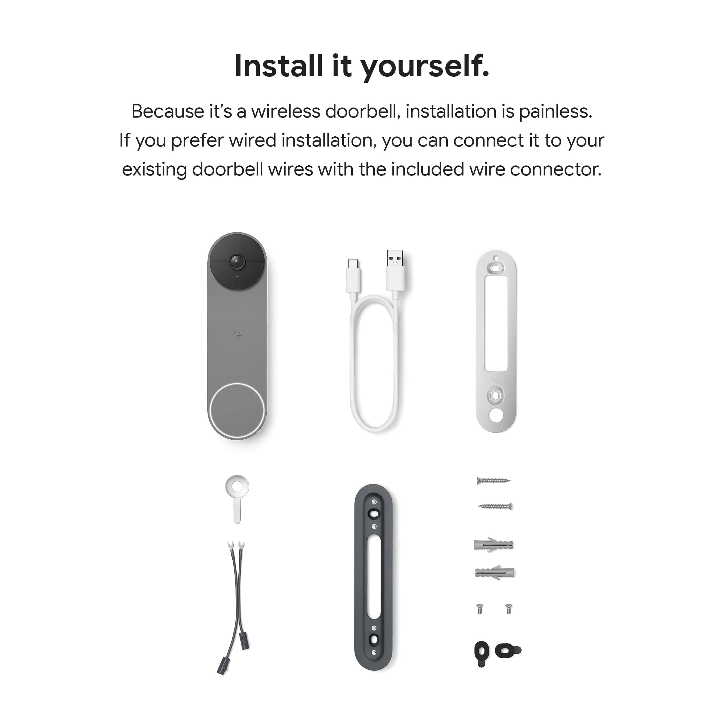 CERTIFIED RENEWED GOOGLE NEST DOORBELL BATTERY ASH 90 DAY COMPUTERLAND WARRANTY