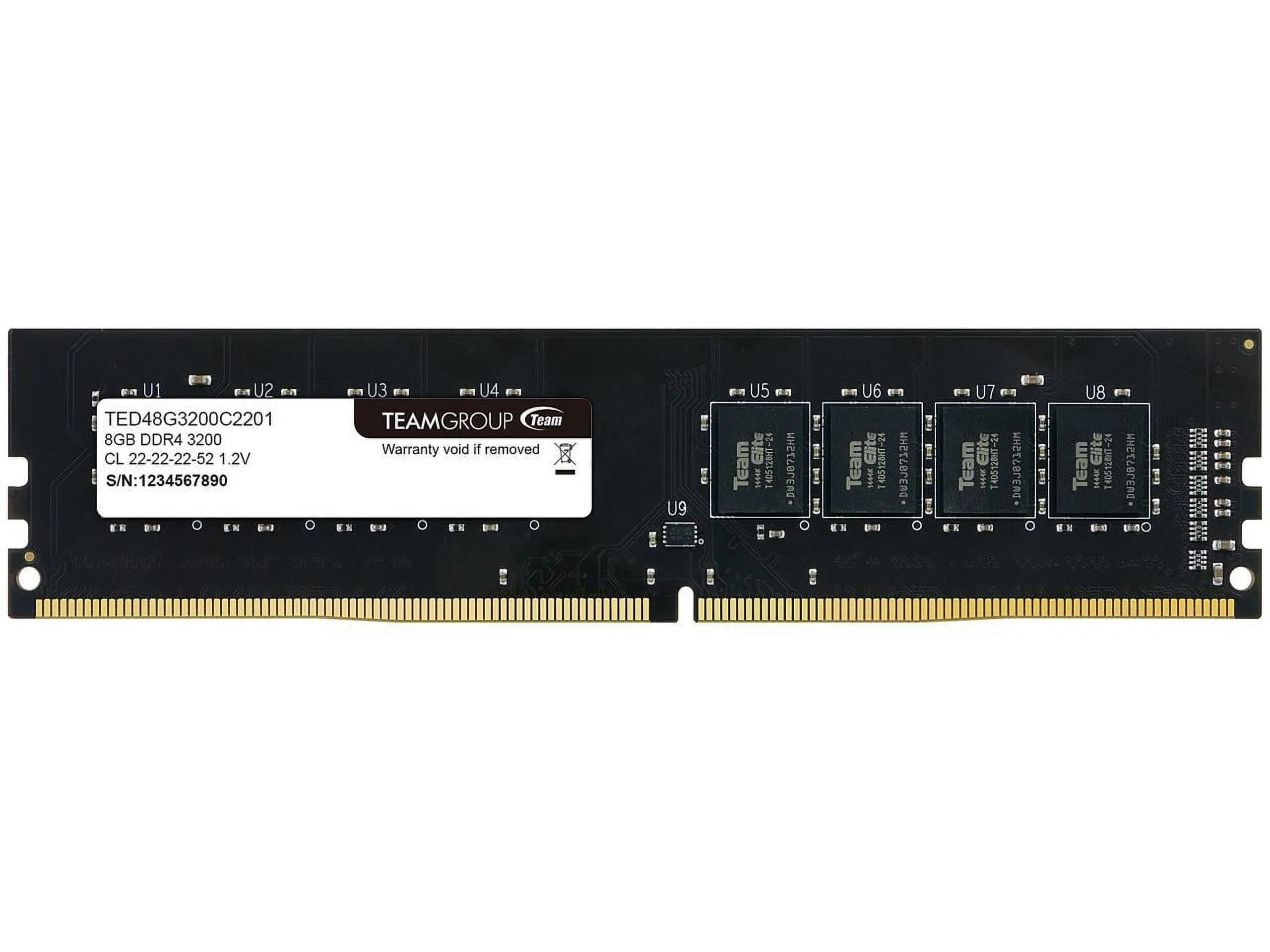 TEAMGROUP ELITE 8GB 288-PIN DDR4 SDRAM DDR4 3200 (PC4 25600) DESKTOP MEMORY MODU
