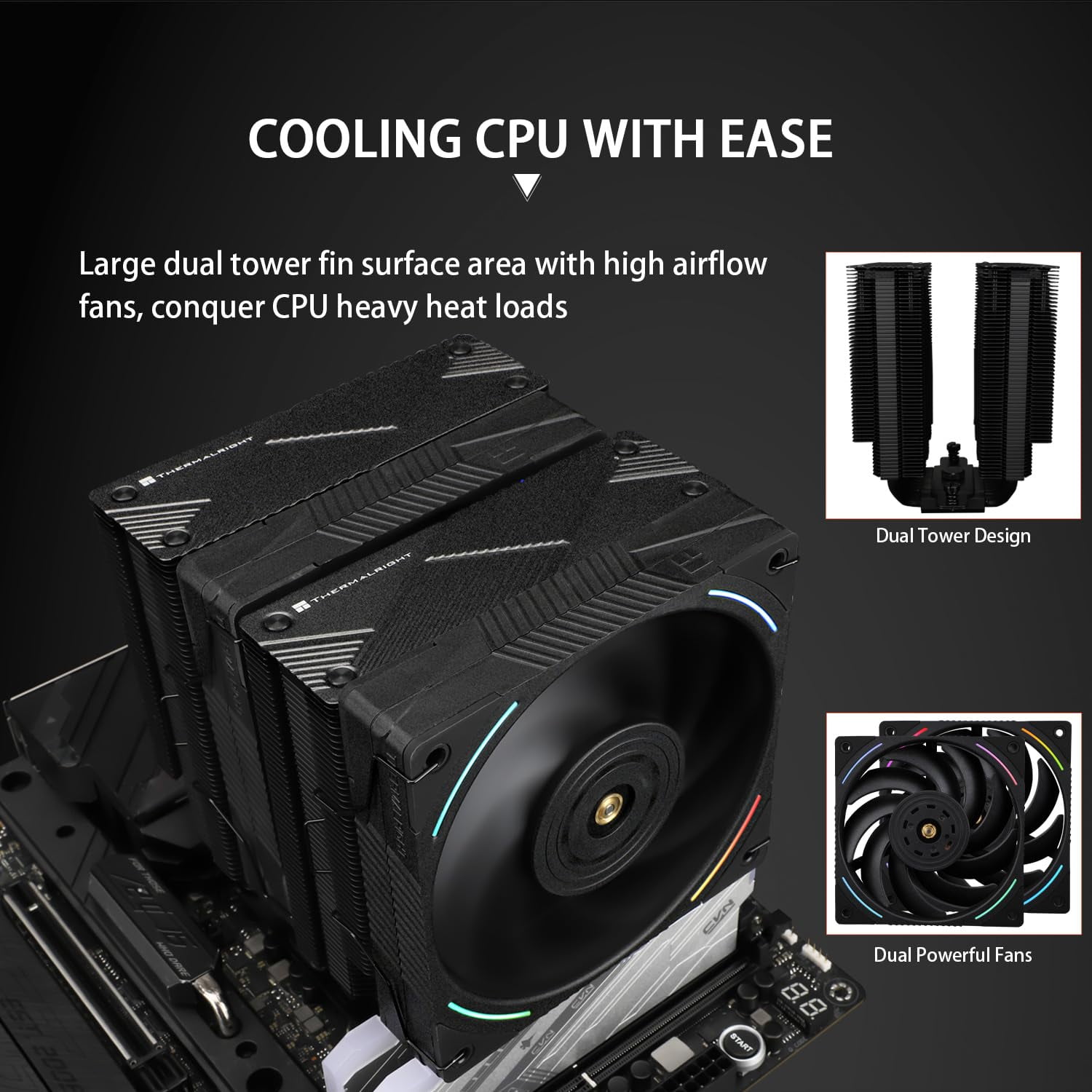 Thermalright Phantom Spirit 120 EVO CPU Air Cooler, 7 Heat Pipes CPU Cooler, Dual 120mm TL-K12 PWM Fans, AGHP 4.0 Technology, for AM4 /AM5/Intel 1851/1700/1150/1151/1200, PC Cooling